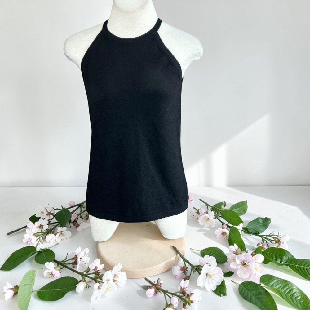 The Cashmere Project Halter Top Black 100% Cashmere Size Small